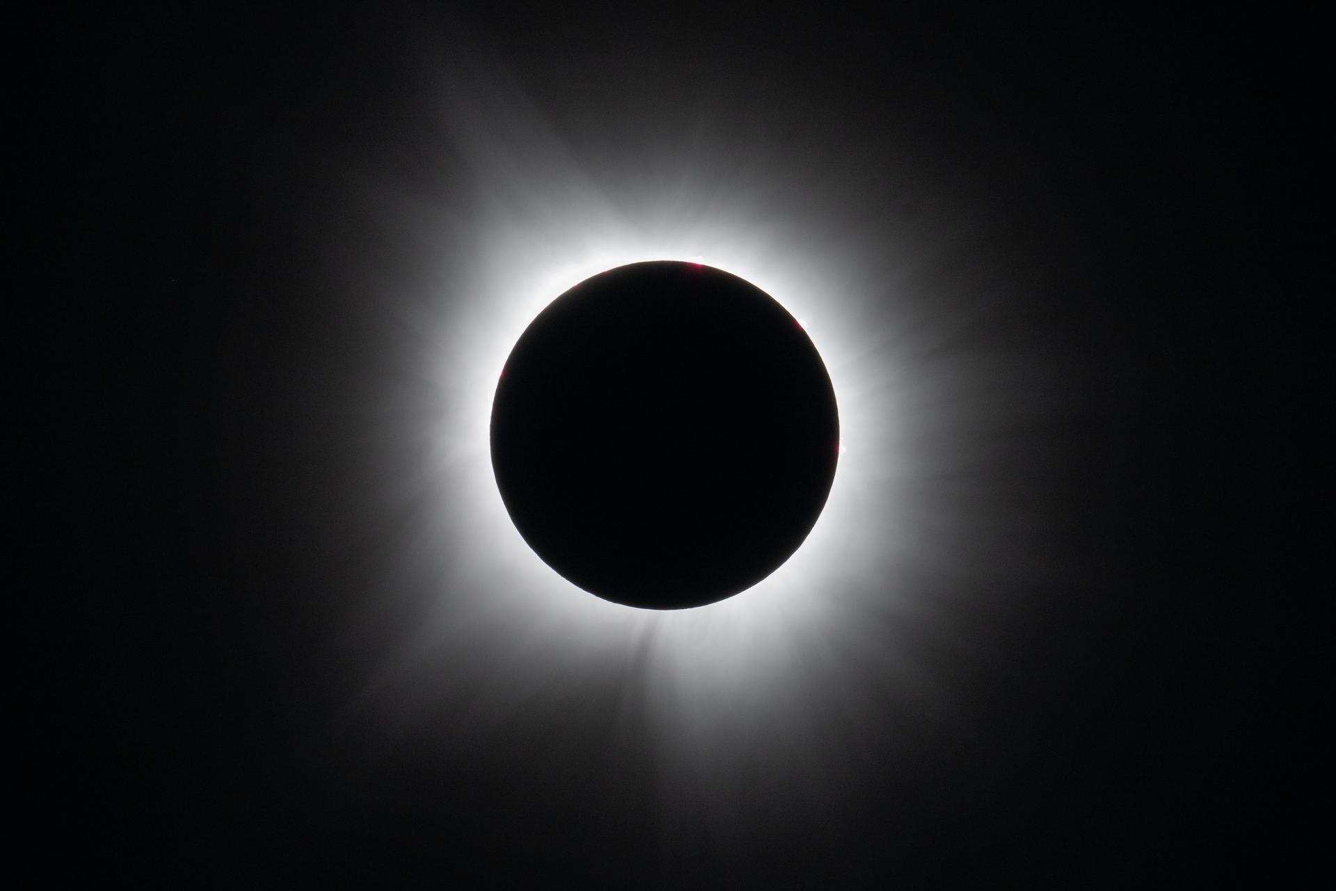Total solar eclipse corona — the Sun's outer atmosphere revealed during totality on April 8, 2024