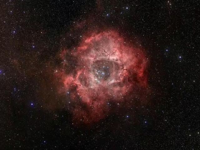 The Rosette Nebula in infrared — a stellar nursery where new stars are actively forming