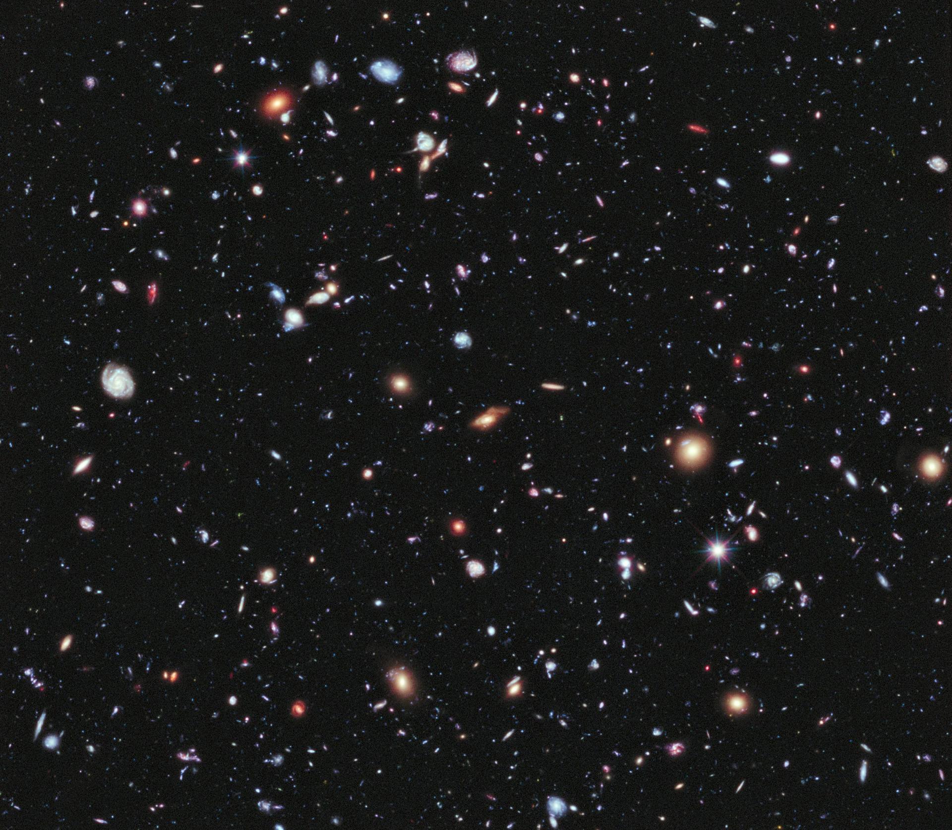 Hubble eXtreme Deep Field containing thousands of galaxies in a tiny patch of sky