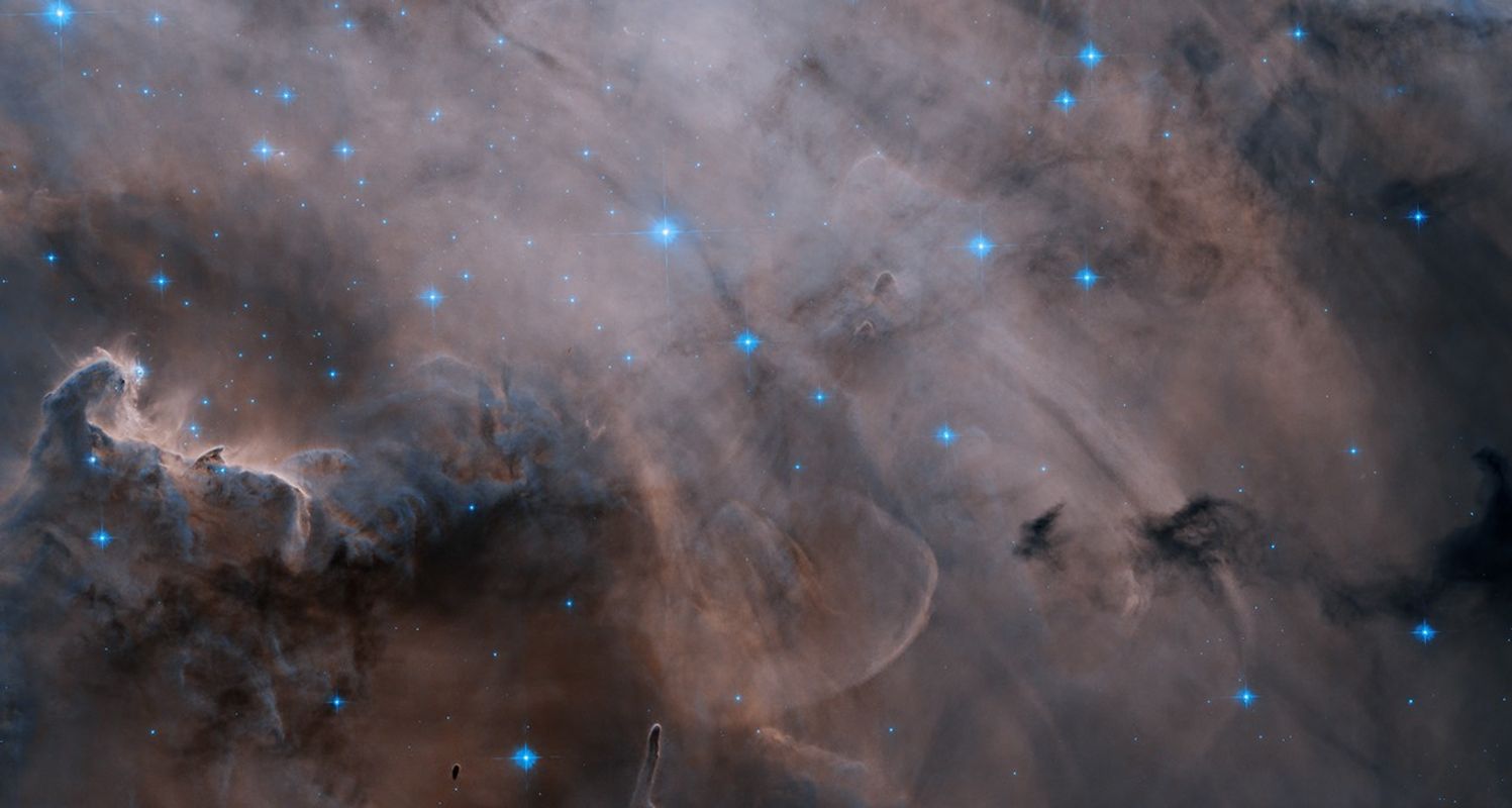 The Lagoon Nebula M8 as captured by the Hubble Space Telescope — a vast stellar nursery where new stars are born from collapsing clouds of gas and dust