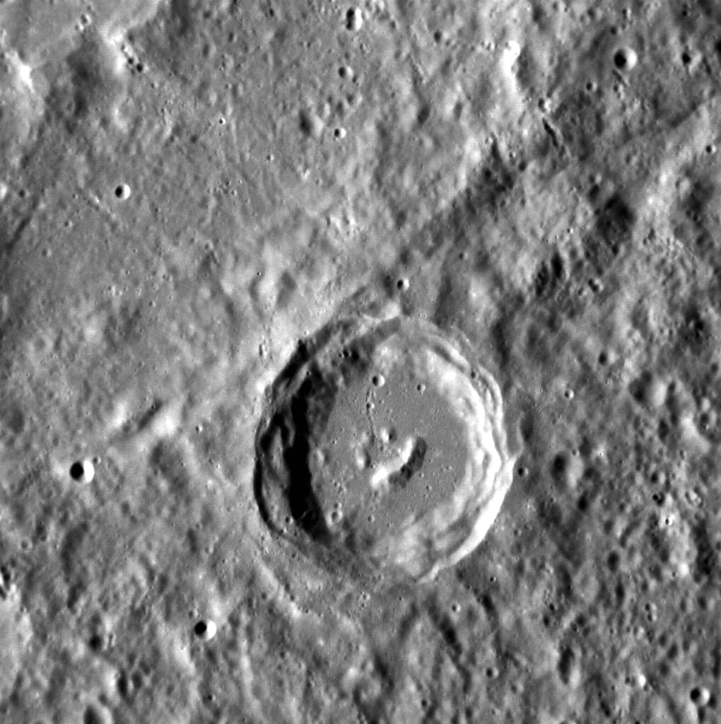 High-detail Mercury crater terrain from NASA archive