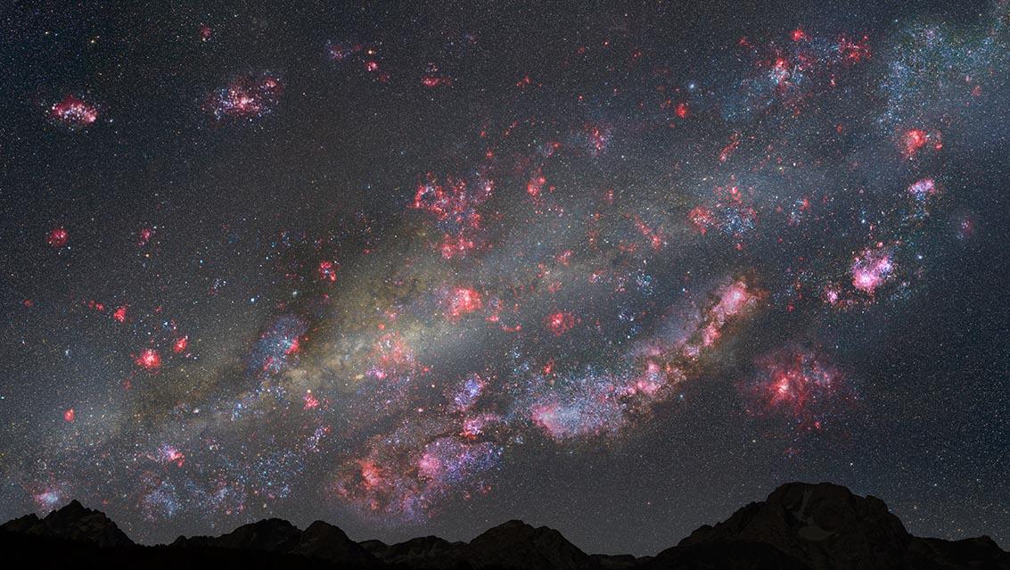 The Milky Way stretching across the night sky — a computerized GoTo telescope can automatically find thousands of these deep-sky objects