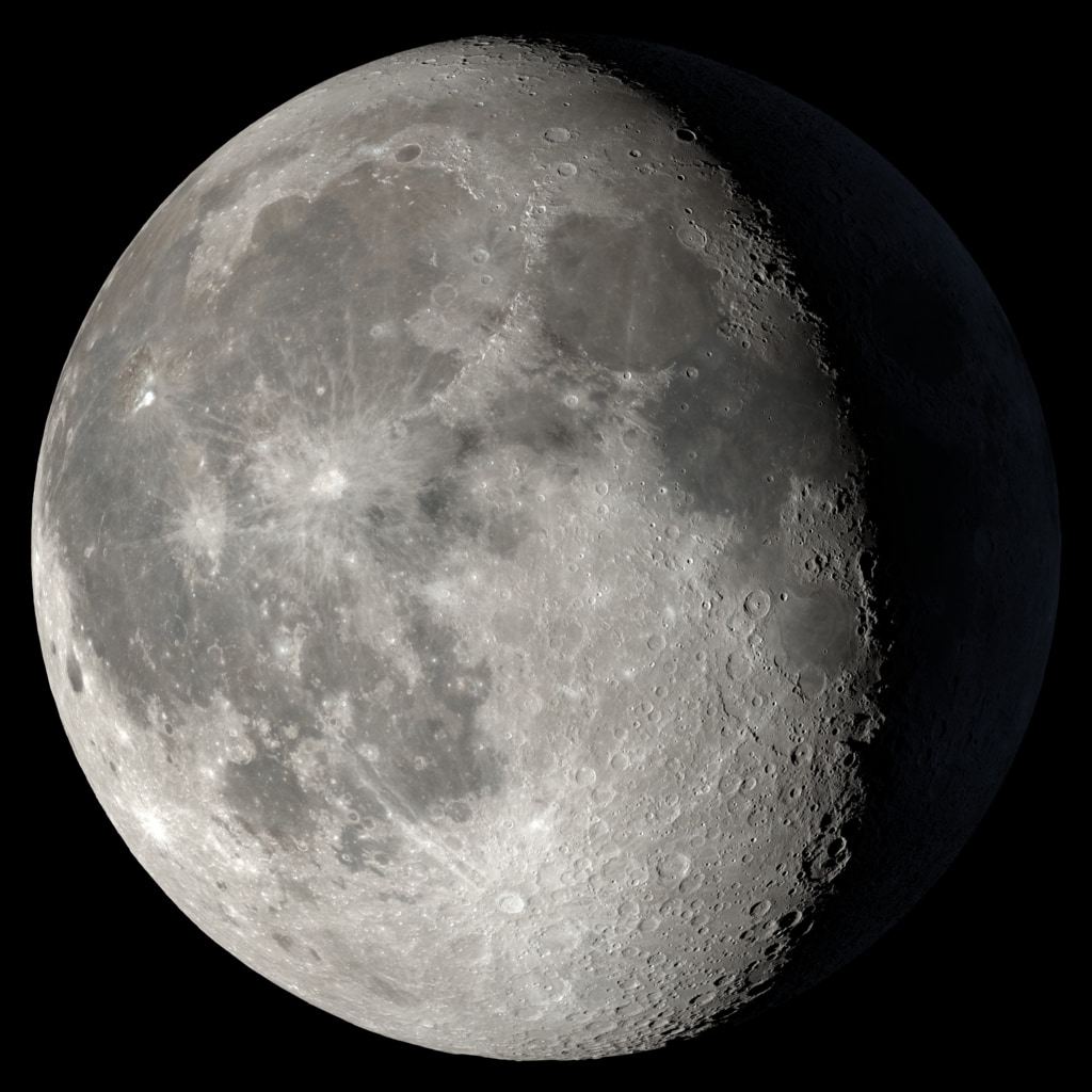 Waning gibbous Moon showing Tycho crater and its bright ray system — NASA LRO Scientific Visualization Studio 2026