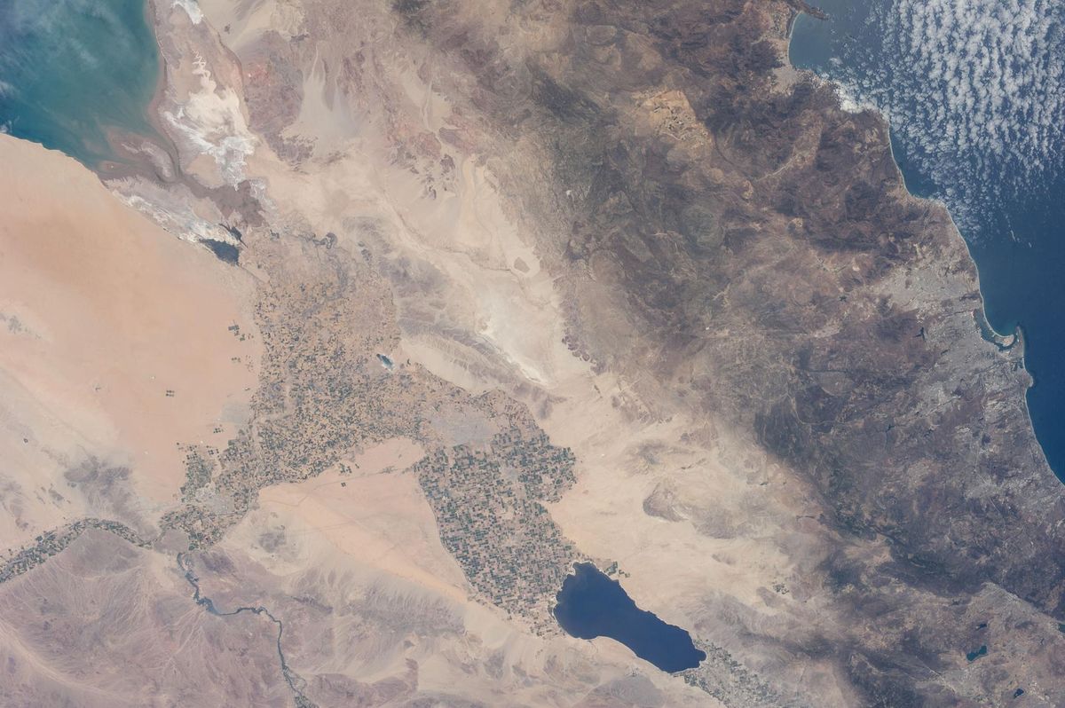 The Salton Trough, the Anza-Borrego mountains and the San Diego coastline photographed from the International Space Station