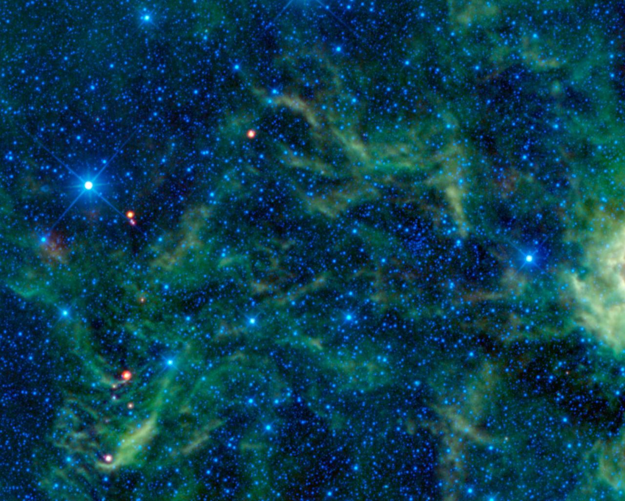 The Pleiades star cluster (M45) photographed by the Hubble Space Telescope — visible just below Perseus on Perseid night, spectacular in binoculars or a low-power telescope