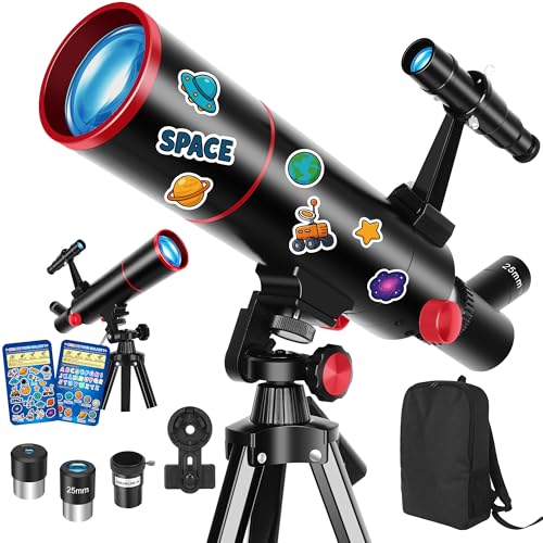 HETEKAN 80mm 500mm refractor telescope with tripod and accessories