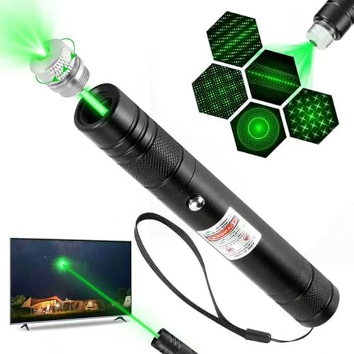 Premium rechargeable green astronomy laser pointer with USB charging and star cap